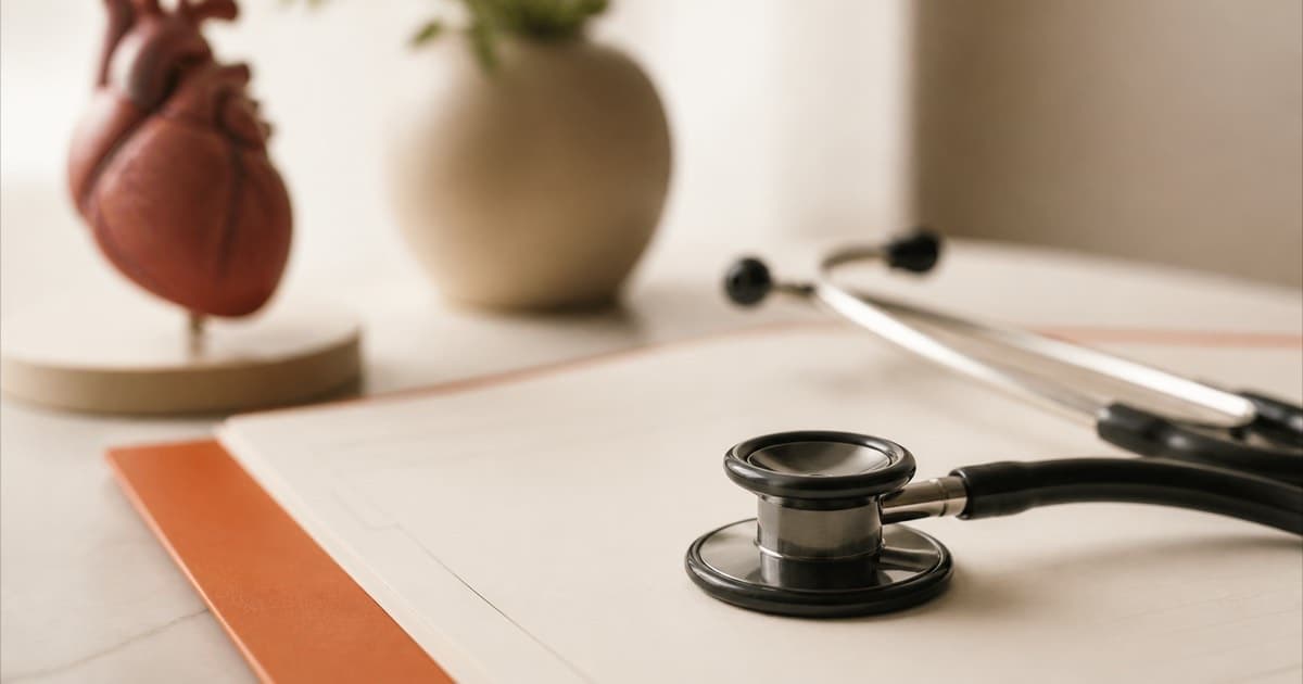 A stethoscope resting on a medical chart