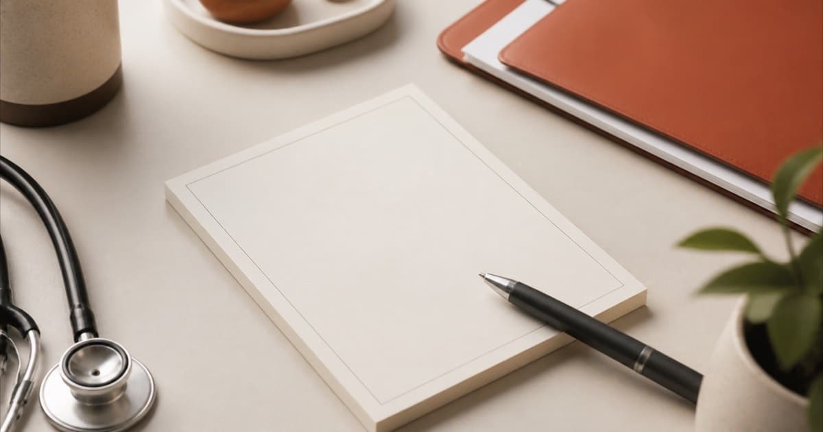 A prescription pad with a pen